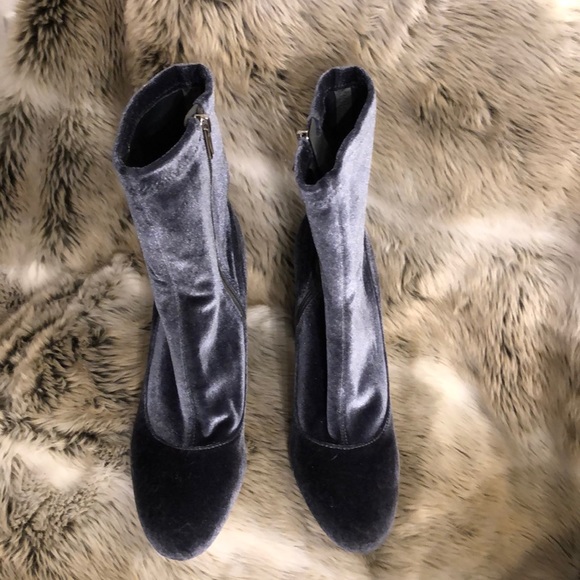 Sam Edelman Blue Velvet Calexa Sock Ankle Boots - Picture 4 of 6
